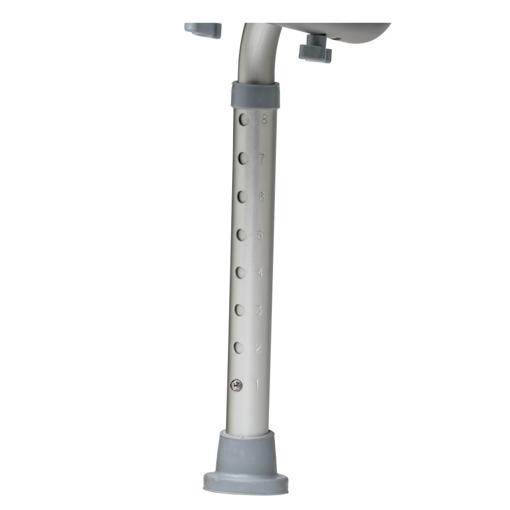Drive Medical Deluxe Aluminum Bath Chair with height-adjustable legs and angled slip-reduction tips