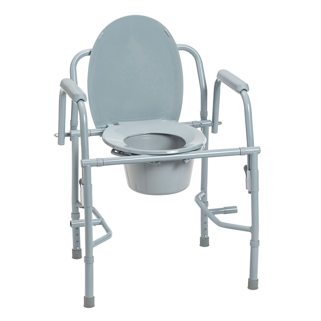 Deluxe Steel Drop Arm Commode Hero View