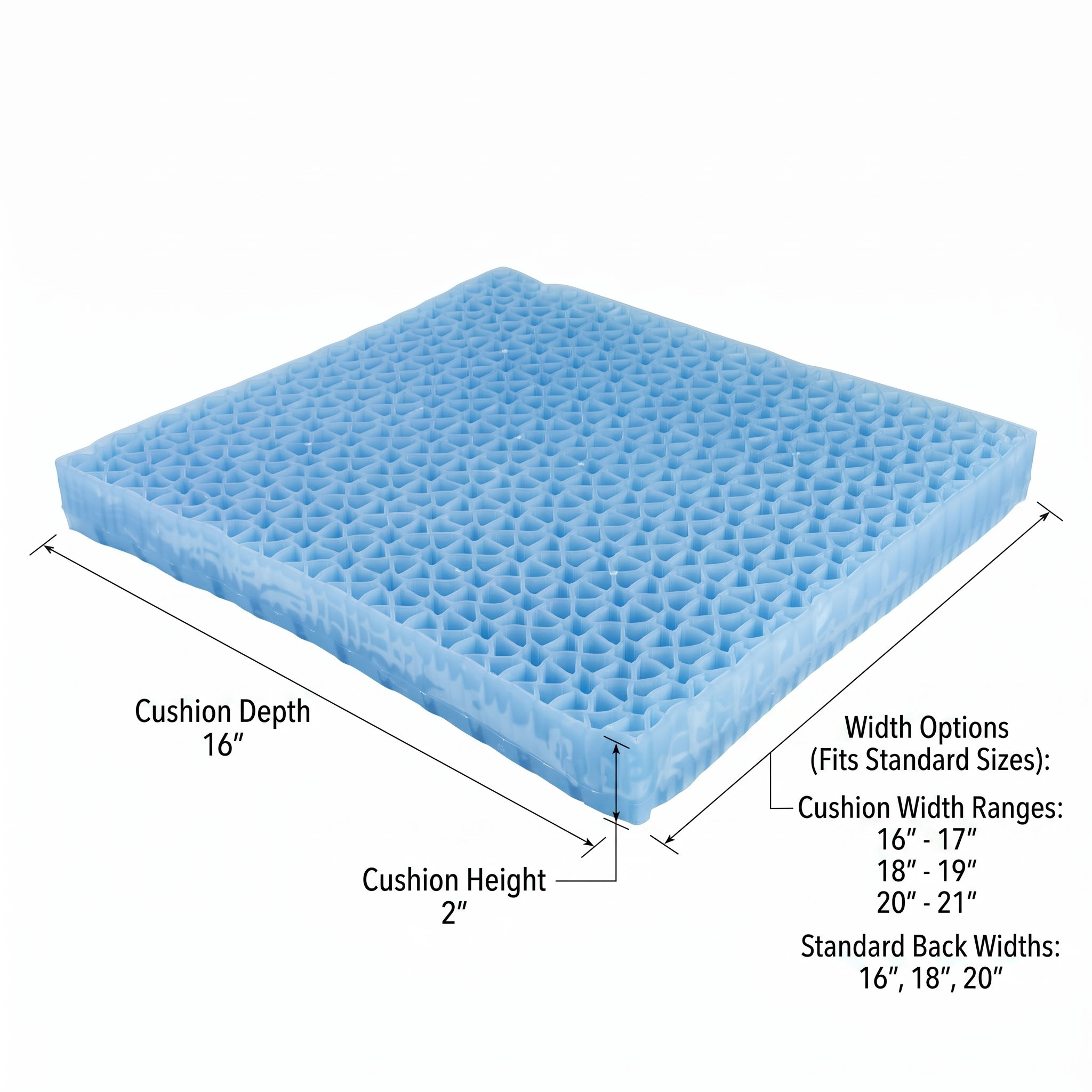 DualEase Gel Cushion dimensions diagram