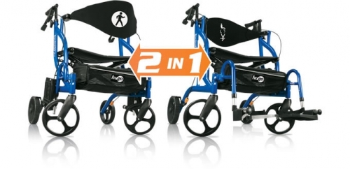 Hugo Navigator Side-Folding Rolling Walker and Transport Chair