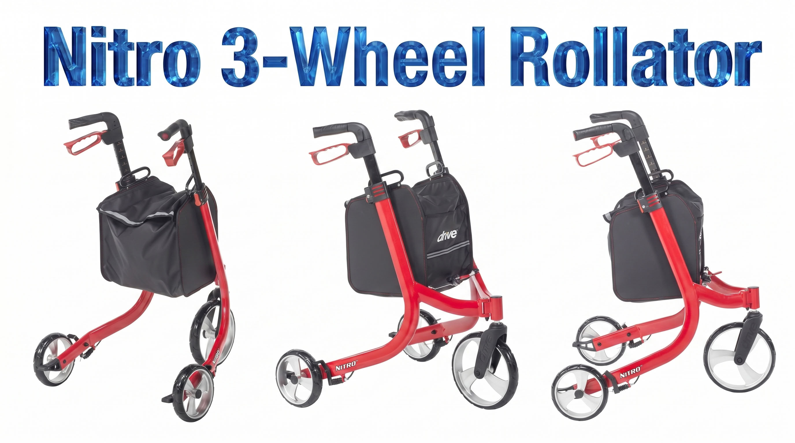 Drive Nitro Euro Style 3-Wheel Rollator