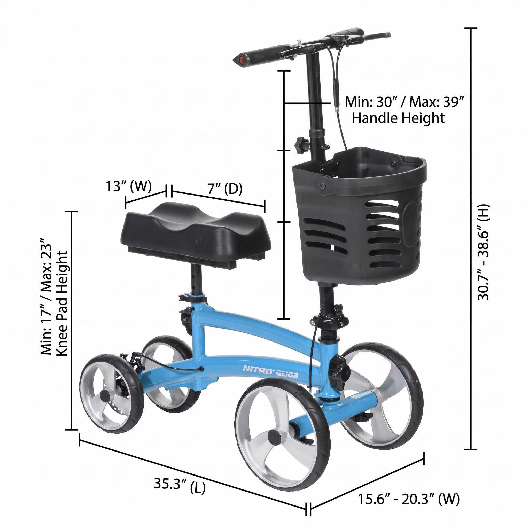 Drive Medical Nitro Glide Measurement Guide Diagram