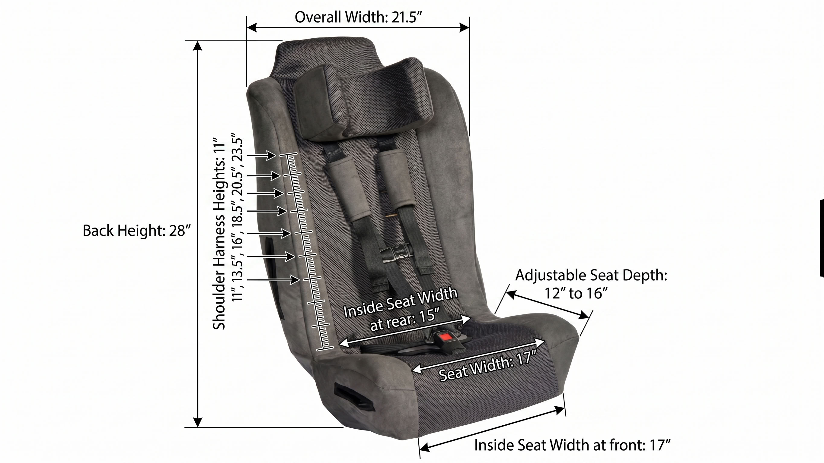 Spirit Car Seat dimensions