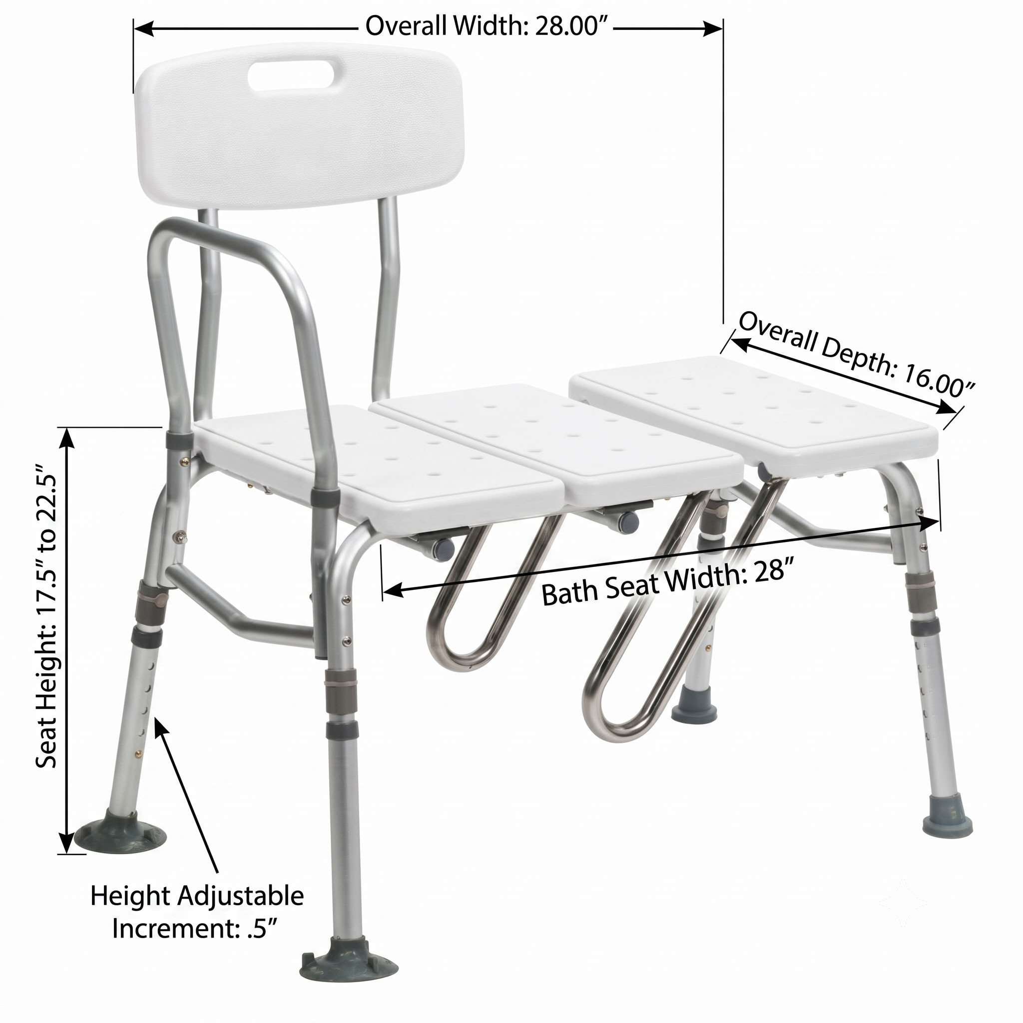 Splash Defense Transfer Bench dimensions diagram