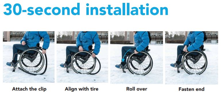 reTyre Traction Wheelchair Tire Covers for Snow & Rain