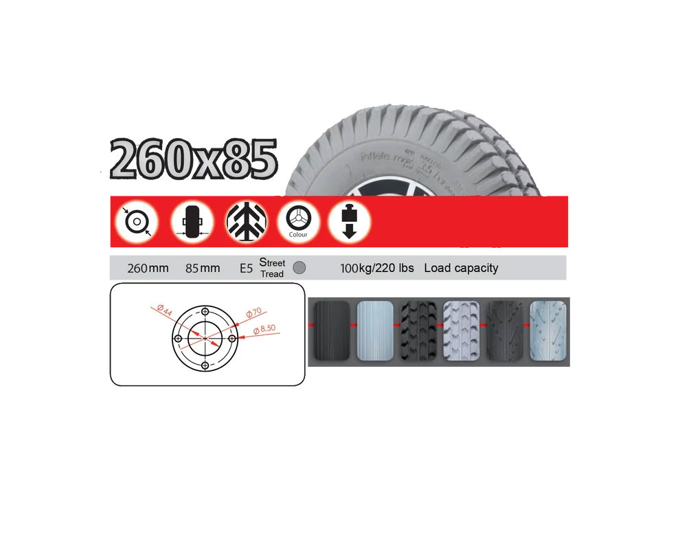 10.25 x 3.35 inch 2 Part Flanged Drive Wheel dimensions