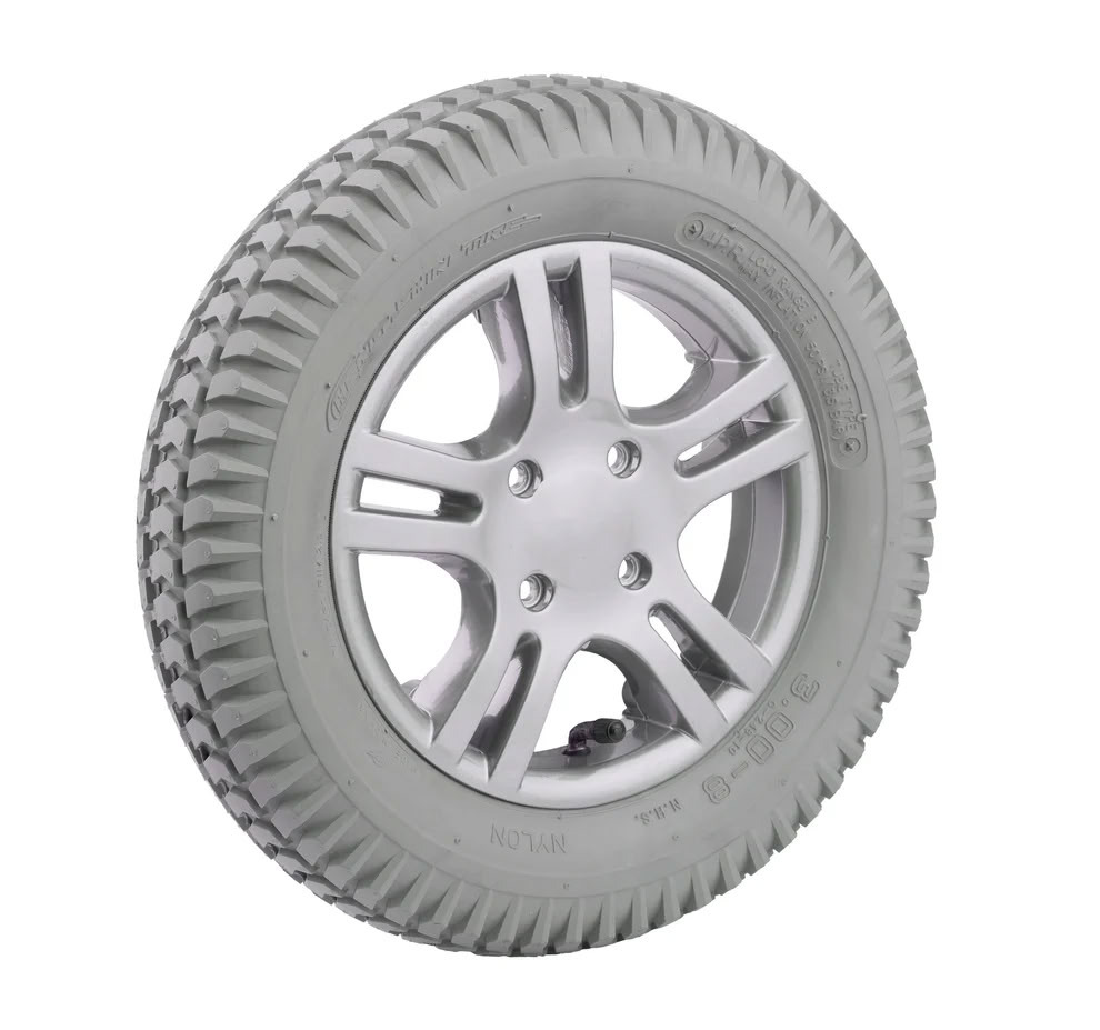 14x3 inch Complete Drive Wheel for Permobil, grey finish