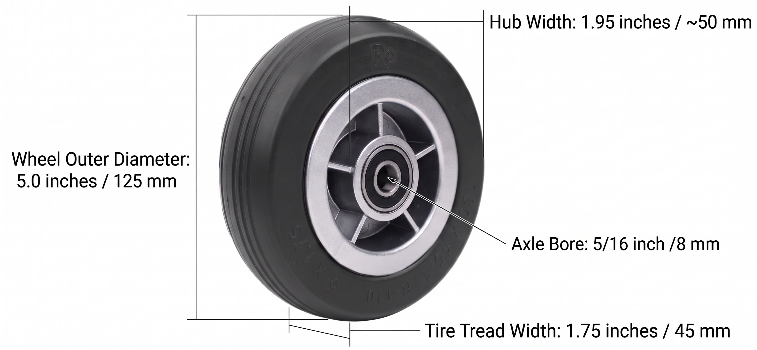 Pride Caster Wheel Assembly Dimensions