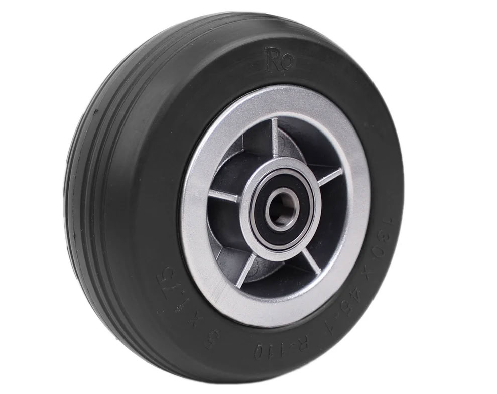 Silver Rim Black Tread Caster Wheel