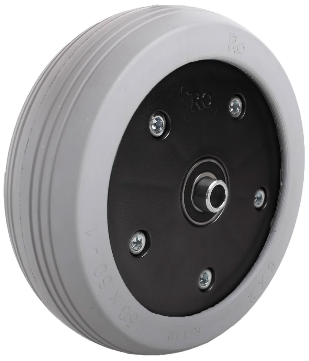 6x2 inch Invacare caster wheel with grey poly tire