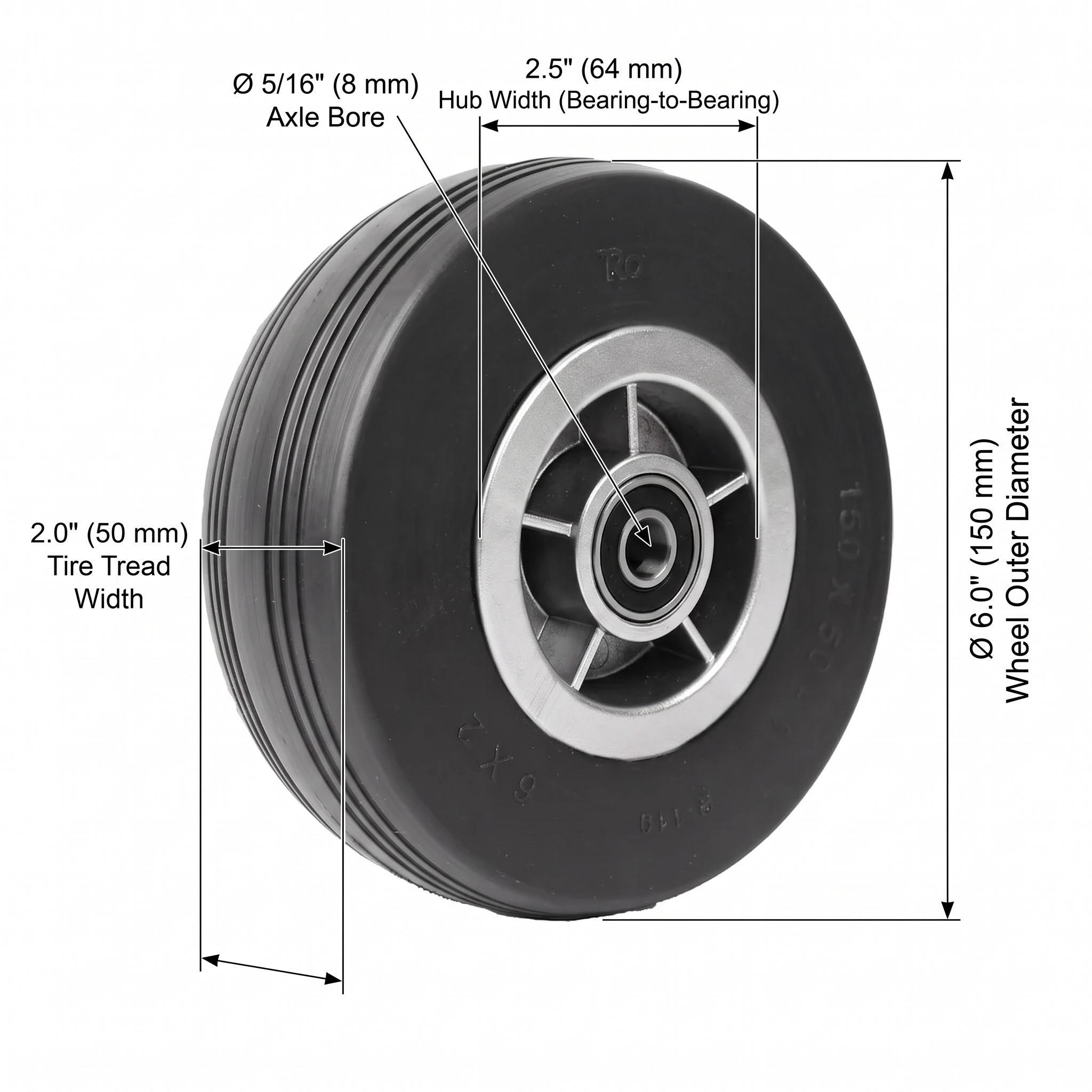 6x2 inch Pride Jazzy Elite caster wheel dimensions