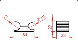 Aluminum Brake Clamp For 1 inch Tube Dimensions