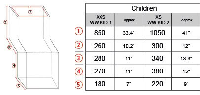Rolko Child Body Warmer measurement guide
