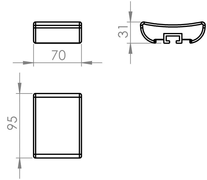 Rolko HEMIPU4 arm trough extension dimensions diagram