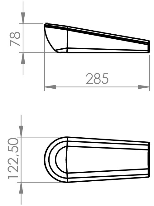 Rolko HEMIPU1 forearm support dimensions diagram