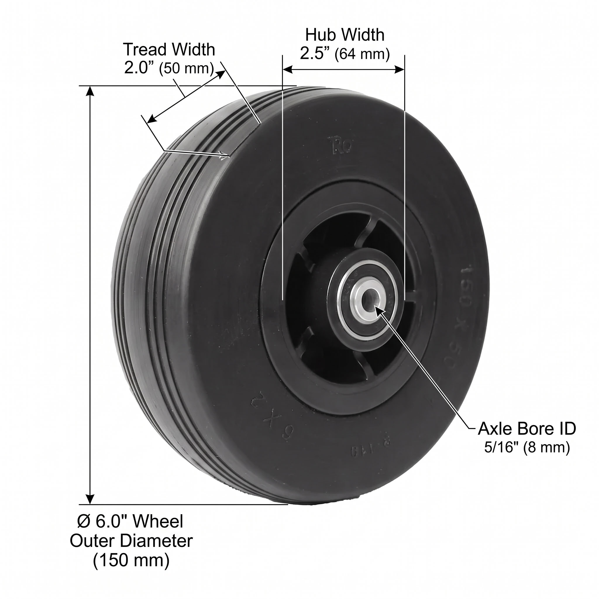 Quantum Q6 Edge Caster Wheel Dimensions
