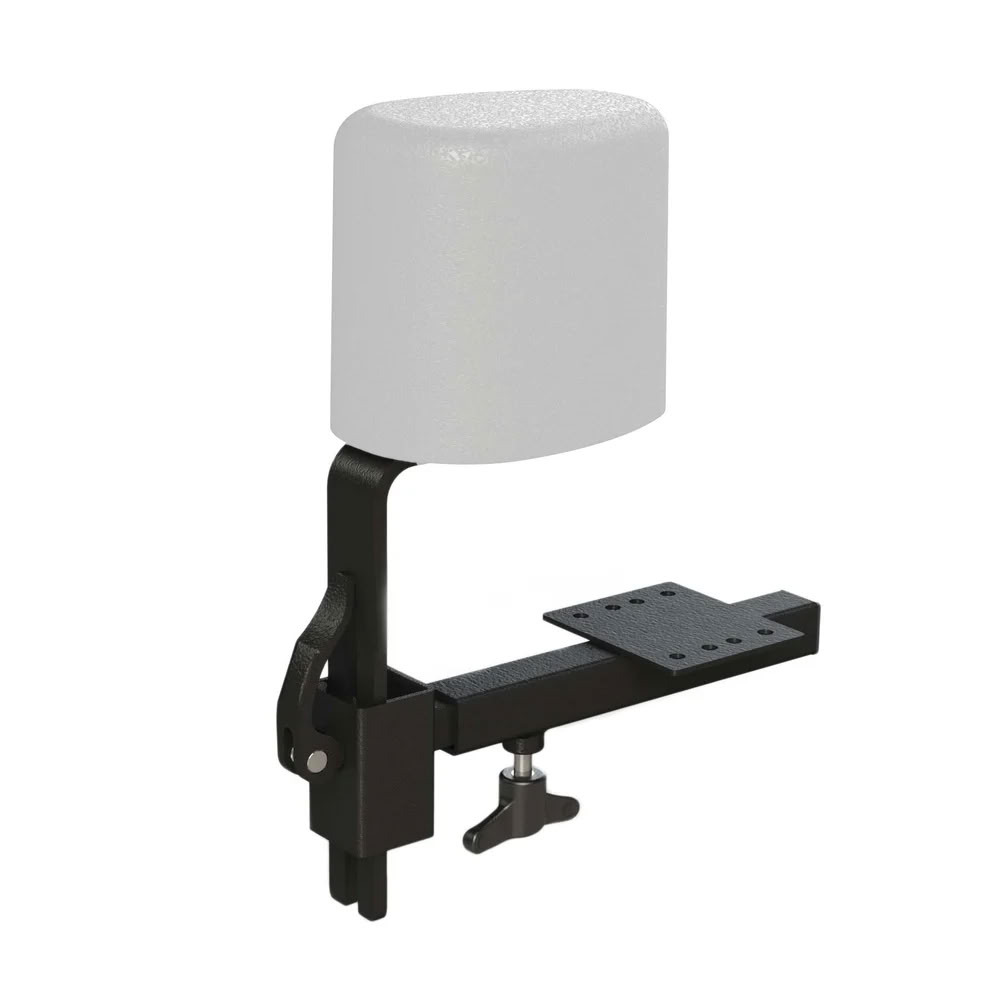 Rolko Restraining System For Abductor Wedges attached below a wheelchair seat