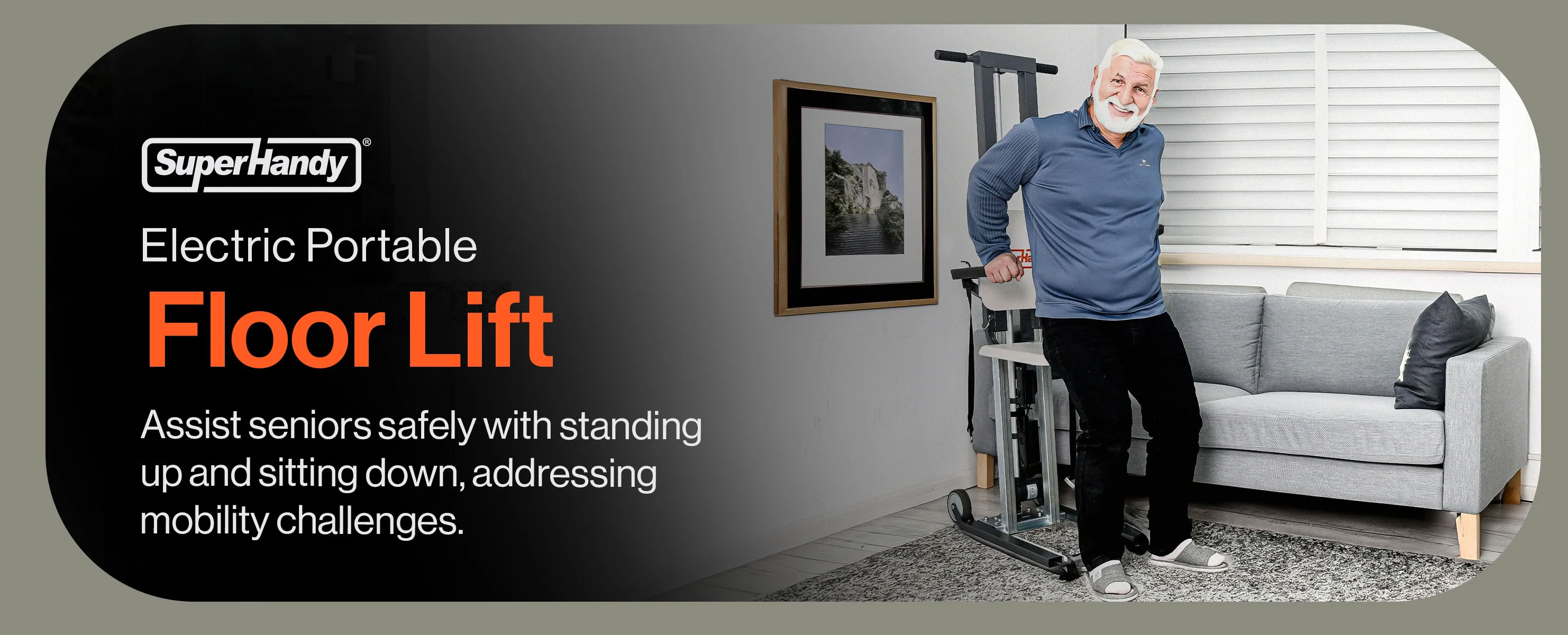 SuperHandy GoRise FS - Bariatric Electric Floor to Standing Lift Assistant