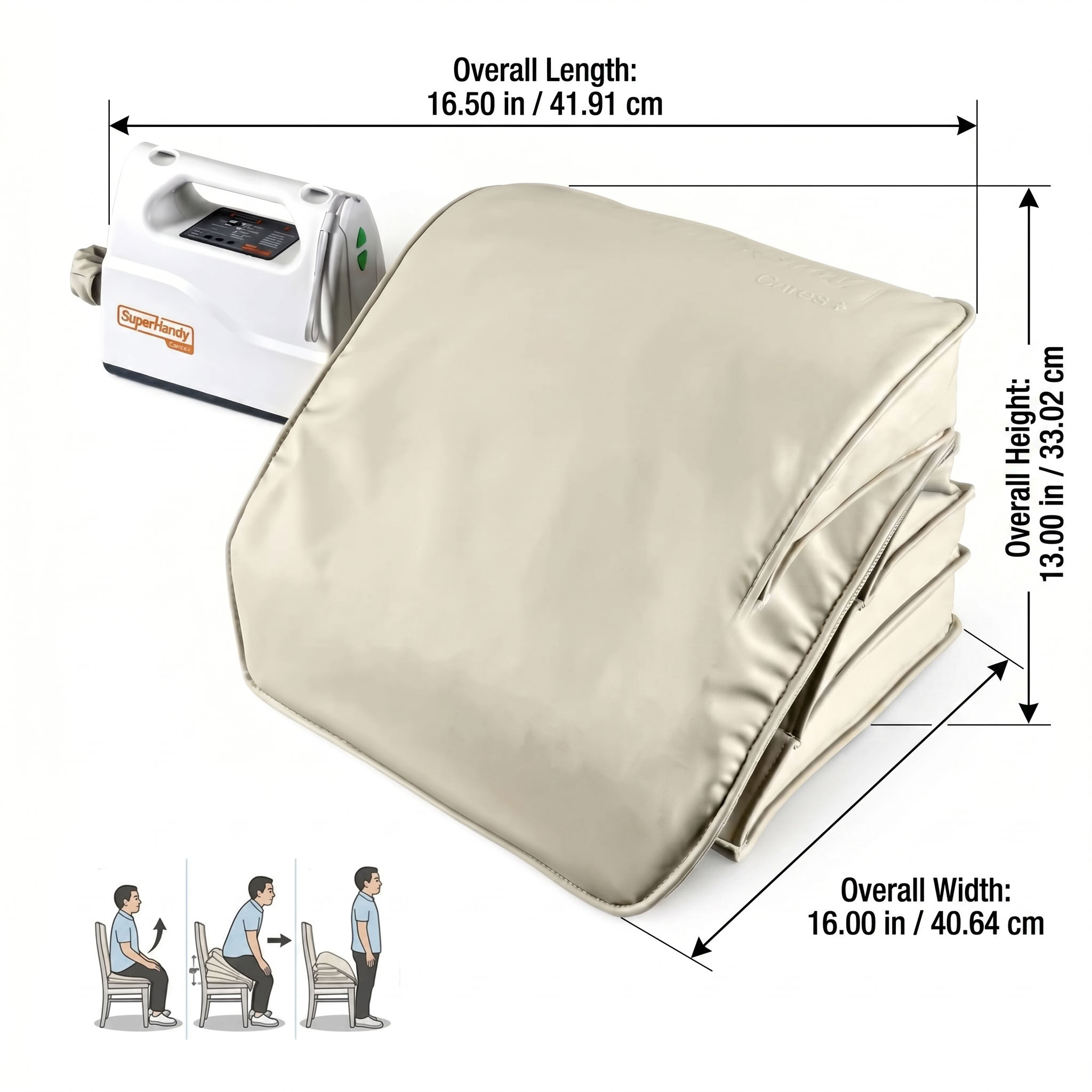 SuperHandy Electric Seat Lift Assist Cushion Measurements