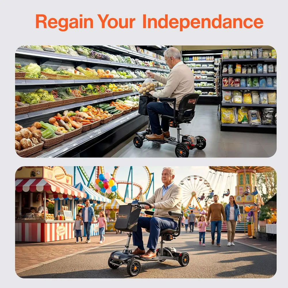 SuperHandy Passport Flex 4 Wheel Power Mobility Scooter