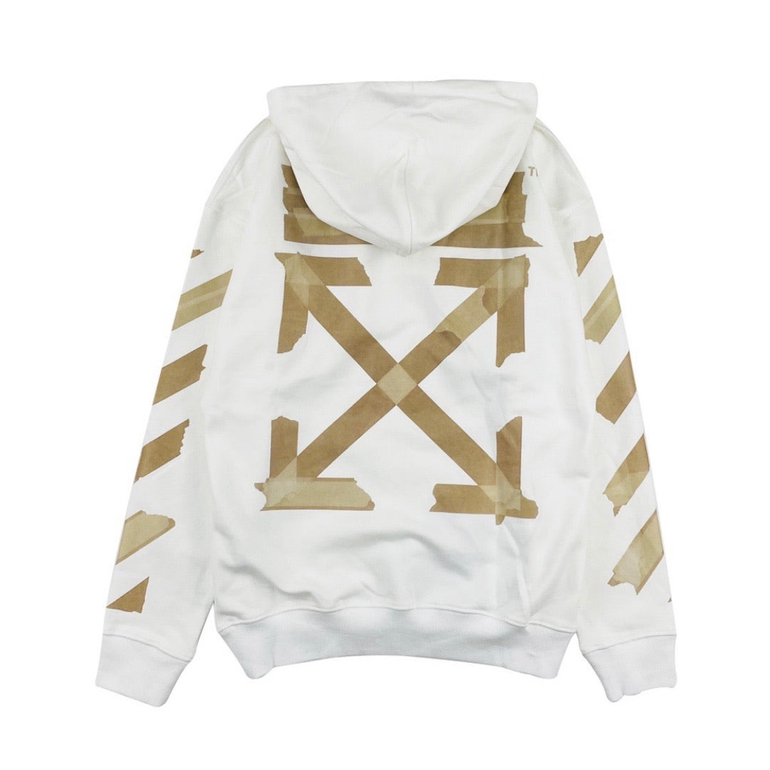 Off-White Tape Print Hoodie – Designer Streetwear | Miami LinkUP