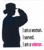 Woman Veteran Silhouette Window Decal