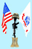 Fallen Soldier with USA & Army Crossed Flags Window Decal