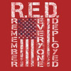 R.E.D. (Remember Everyone Deployed) Concealed Carry Red Hoodie Screen print Close Up