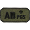 Blood Type Patch AB Positive Olive Drab