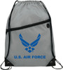 U.S. Air Force Wings Grey Nylon Drawstring Bag