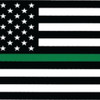 American Flag Thin Green Line Decal