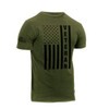 Veteran Flag Olive Drab T-Shirt angled to show right sleeve