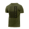 Veteran Flag Olive Drab T-Shirt Angled to show left sleeve