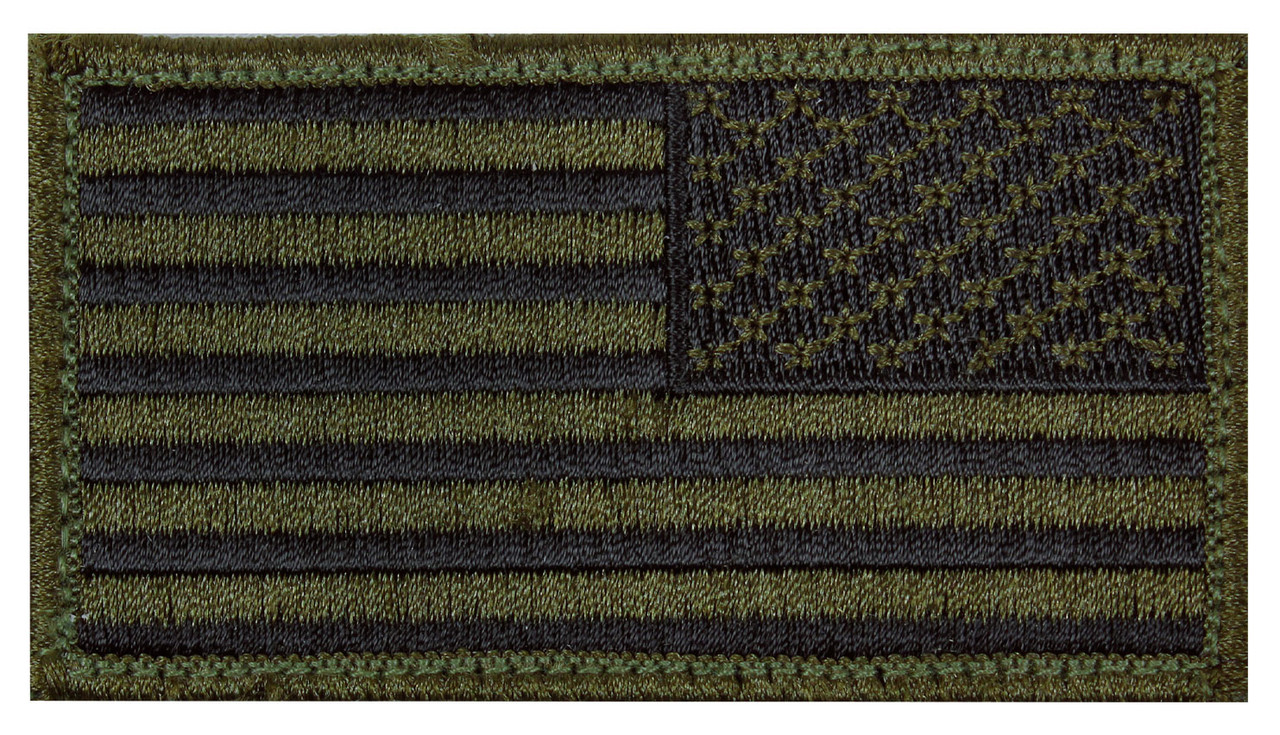 Rothco American Flag Patch - Hook Back Olive Drab / Black / Normal / Header Card