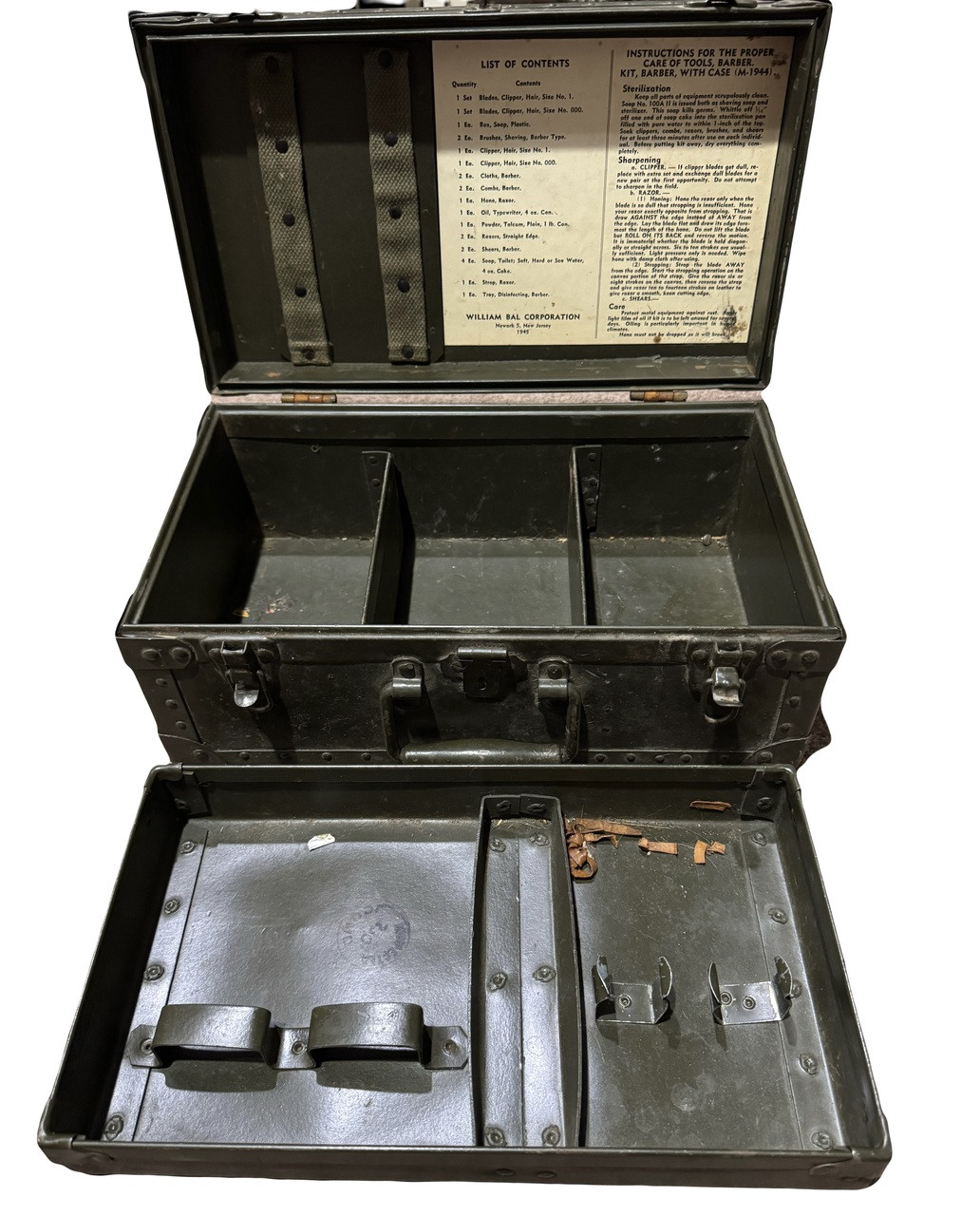 Rare Vintage 1945 WWII U.S. Army Barber Kit Trunk – Military Surplus