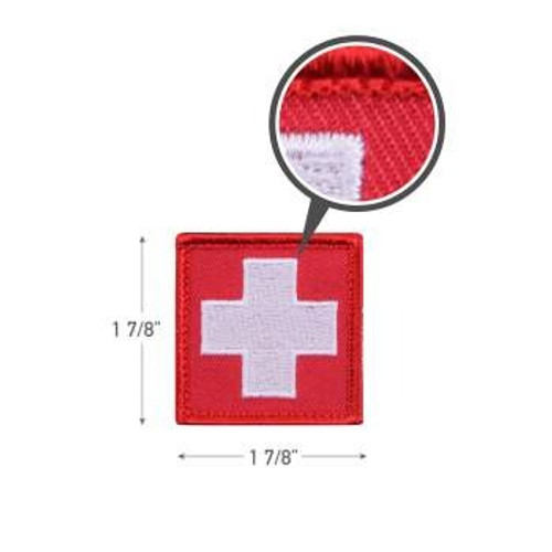 White Cross Red Morale Patch Dimensions
