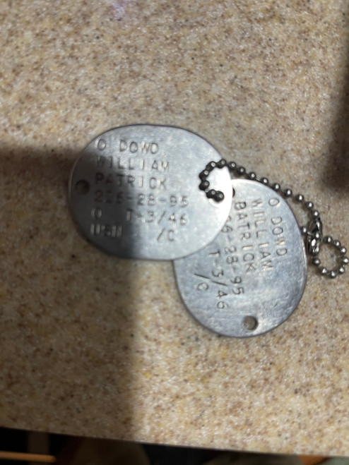 Vintage WWII USN Dog Tag Set- William Dowd (Worked on SS S. Carolina Restoration) - Collector Item