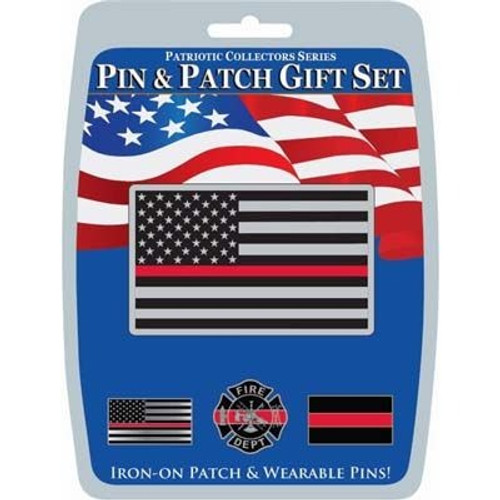 Thin Red Line Pin and Patch Gift Set