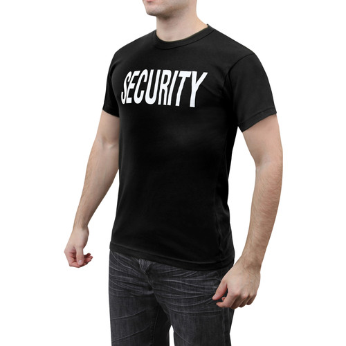Black Two Sided Security T-Shirt Left View Black Two Sided Security T-Shirt Left View