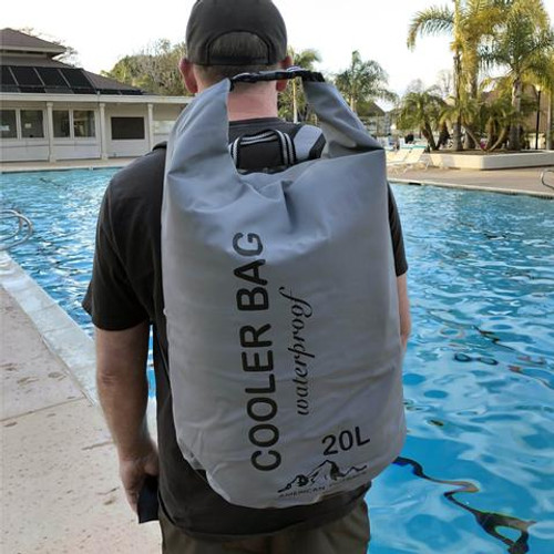 20 Liter Dry Bag Cooler being worn