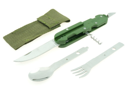 6 in 1 Camping Multi Tool Laid Out
