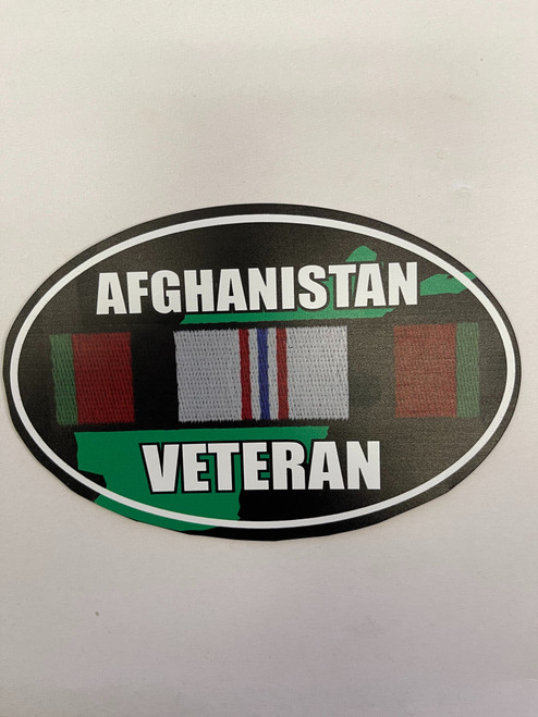 Afghanistan Veteran Campaign Ribbon Oval Magnet