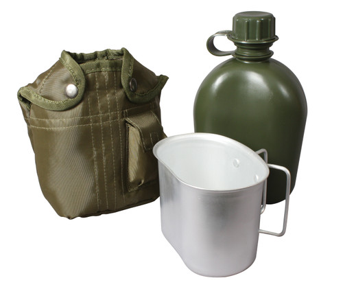 3 Piece Canteen Kit with Cover and Aluminum Cup