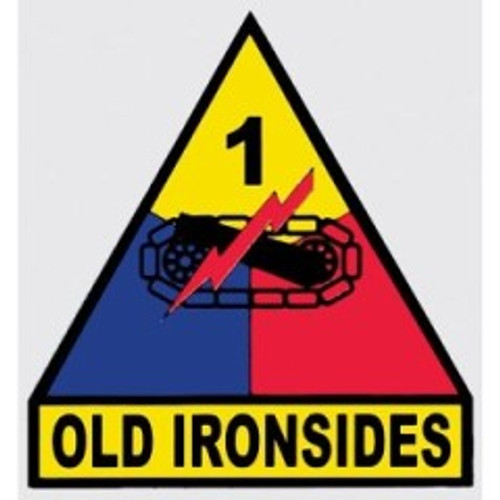 1st Armored Division 'Old Ironsides' Window Decal 3.5 x 3.75