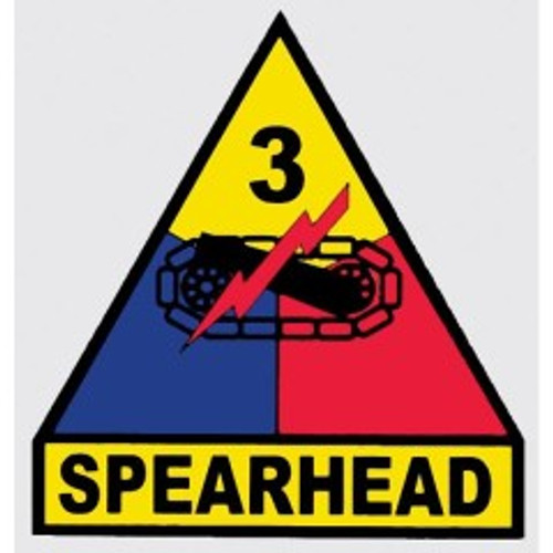 3rd Armored Division 'Spearhead' Window Decal 3.5 x 3.75