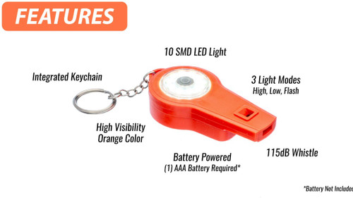 Illuminated 10 LED Whistle