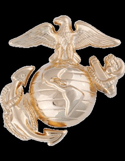 USMC Enlisted Service Cap Device (Screw Post) Gold