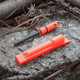 3 in 1 Flint Fire Starter, Whistle & Split Ring opened