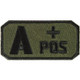 Blood Type Patch A Positive Olive Drab