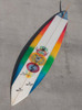 Mike Hynson Hand Shaped Rainbow, Big Wave Gun Surfboard, Artwork by Eilers, New